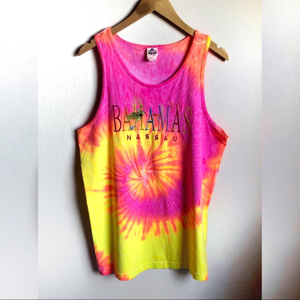 Tie dye Bahamas tank top- men’s large